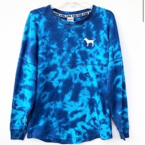 Victoria’s Secret PINK blue tie dye crewneck